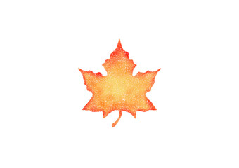 red crayon maple leaf