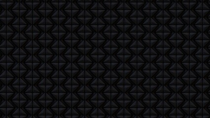 Fototapeta premium 3D Futuristic triangles dark black background Abstract lowpoly geometric grid pattern