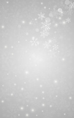 Naklejka na ściany i meble Gray Snowfall Vector Grey Background. Winter
