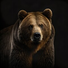 Obraz premium bear isolated on black background - Generative AI