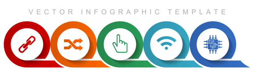 Web and internet icon set, miscellaneous icons such as chain, arrows, finger, signal and chip for webdesign and mobile applications, flat design infographic vector template in eps 10