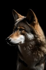 Obraz premium Wolf in the dark - Generative AI