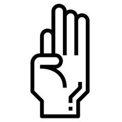 hand line icon style