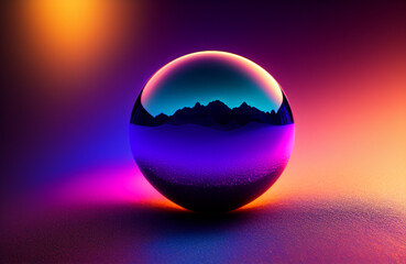 Illustration of a colorful egg on a table created with Generative AI technology