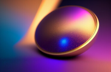 Illustration of a colorful egg on a table created with Generative AI technology