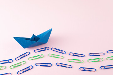 Paper Boat with Paperclips