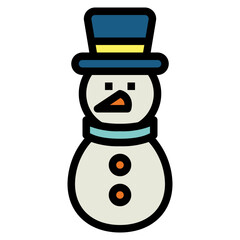 snowman filled outline icon style