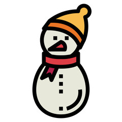 snowman filled outline icon style