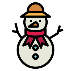 snowman filled outline icon style