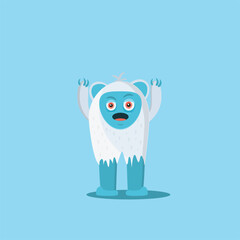 Yeti character flat vector isolated on white background