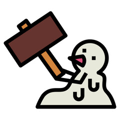 snowman filled outline icon style