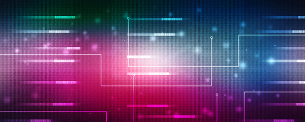 2d illustration Abstract futuristic electronic circuit technology background