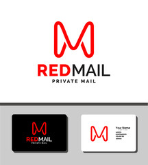 Simple and outstanding logo template design that illustrates the M letter forming mail icon