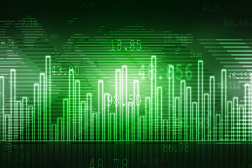 2d rendering Stock market online business concept. business Graph 
