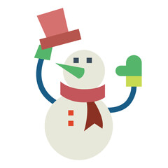 snowman flat icon style