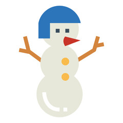 snowman flat icon style