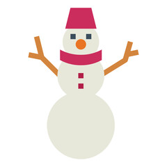 snowman flat icon style