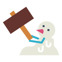 snowman flat icon style