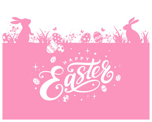 Happy easter template printable, Easter lettering, Happy easter banner, Easter greeting card, Happy easter poster design, Printable easter cards, Easter brunch poster