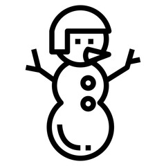 snowman line icon style