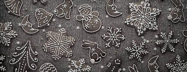 Christmas Cookies. Handmade Gift. Ney Year Concept. Top View