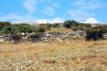 Old Stone Walls on Pag Island, Croatia
