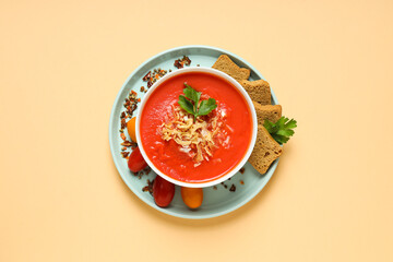 Dish made from tomatoes - tasty tomato soup