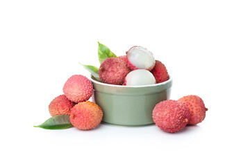 Concept of tasty and delicious exotic fruit - Lychee, isolated on white background