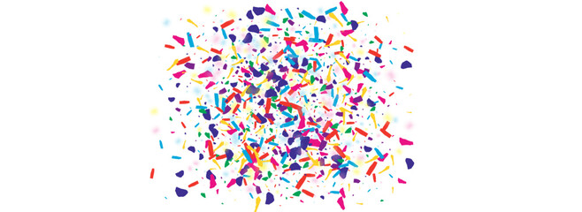 Obraz premium Cheerful Confetti Happy Vector White Panoramic