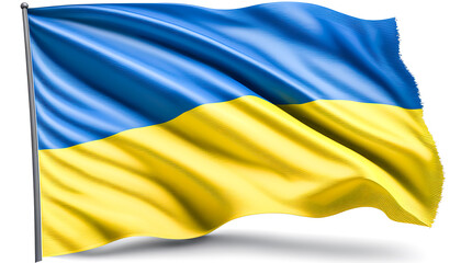 Wavy flag of Ukraine, a symbol of freedom, generative AI.