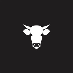 cow head logo. vector illustration