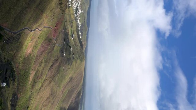 vertical pano view of haria Lanzarote island stunning natural landscape in Spain 