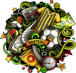 Soccer detailed cartoon illustration