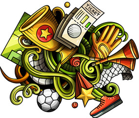 Soccer detailed cartoon illustration