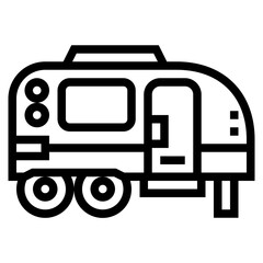 camper van line icon style