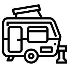 camper van line icon style