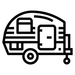 camper van line icon style