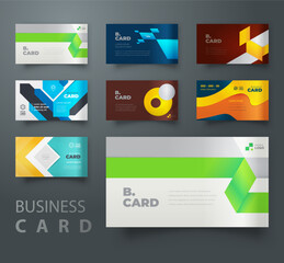 Set Business card design template vector