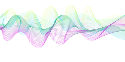 Colorful wavy stylized blend liens background. Blending gradient colors for design elements in concept technology, music, science, sound, voice, Abstract banner design background.
