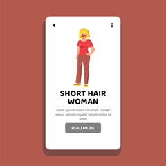 short hair woman vector