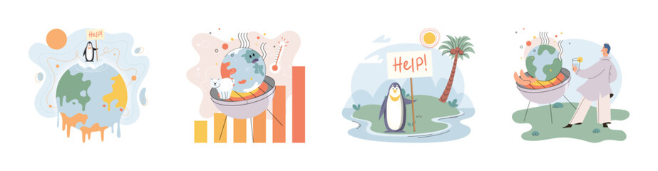 Climate change weather global greenhouse warming risks metaphor concept. Save planet. Compared planet with renewable eco resources consumption global warmings burning alternative. Environment Day