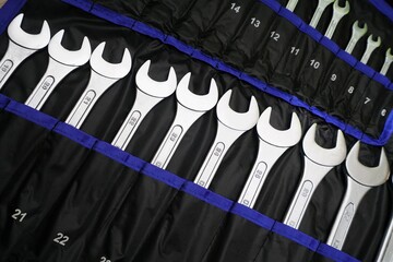 New screw-wrench set in a tool bag