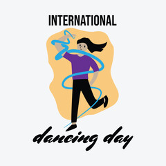 international dance day flat design vector