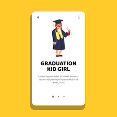 graduation kid girl vector
