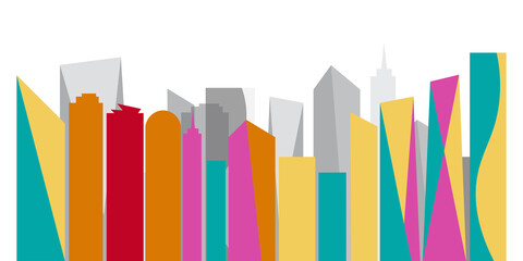 Cityscape colorful illustration.