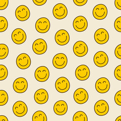 Fototapeta premium Smiling flower, abstract personage, mascot design, funny face, cute icon.