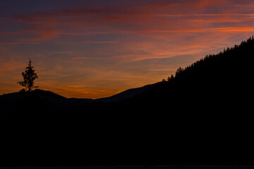 Snowy landscapes with a clear sky