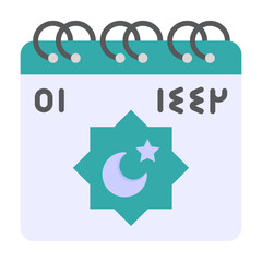 Calendar 1443 Concept, religious events and observances Date vector color icon Design, Ramadan and Eid al-Fitr Symbol, Islamic and Muslims fasting Sign, Arabic holidays celebration stock illustration
