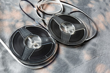 Two 8mm filmstripes reels on canvas - 583472791