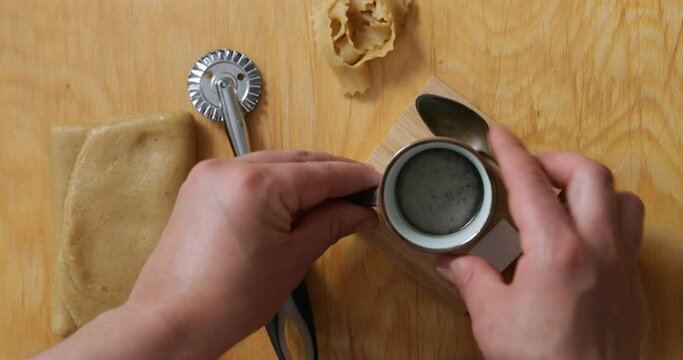 Savoring Coffee Break While Crafting Chebakia